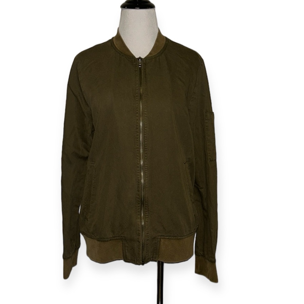 Hinge women’s small olive green bomber jacket